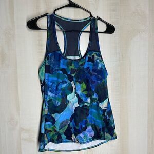 Athleta swim workout top blue, size small‎